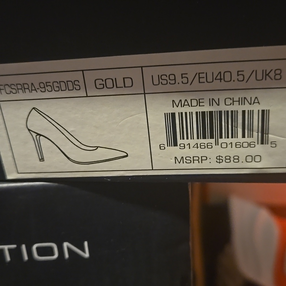 Brand NEW-French Connection Shimmering Gold Heels Size 9.5 - Picture 2 of 4